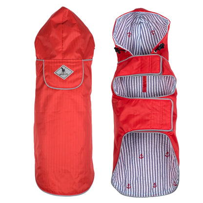 Hooded Dog Rain Jacket, red, product view 4