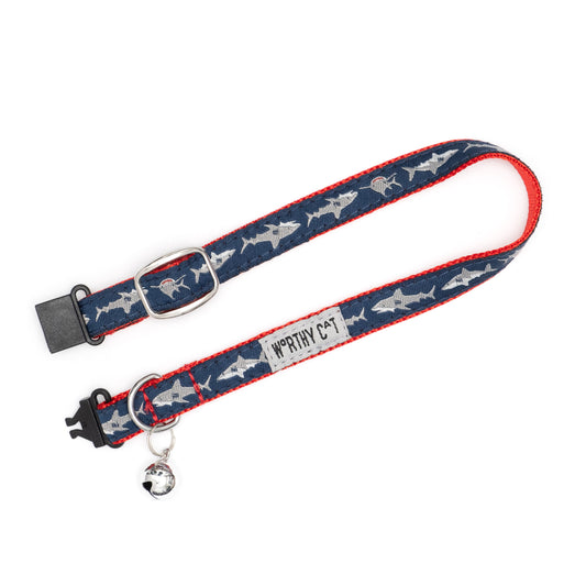 Jaws Cat Collar – Blue, Size One Size