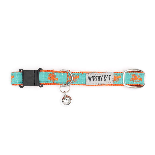 Lobsters Cat Collar – Teal, Size One Size