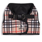 Plaid Step-In Dog Harness in tan, main product view