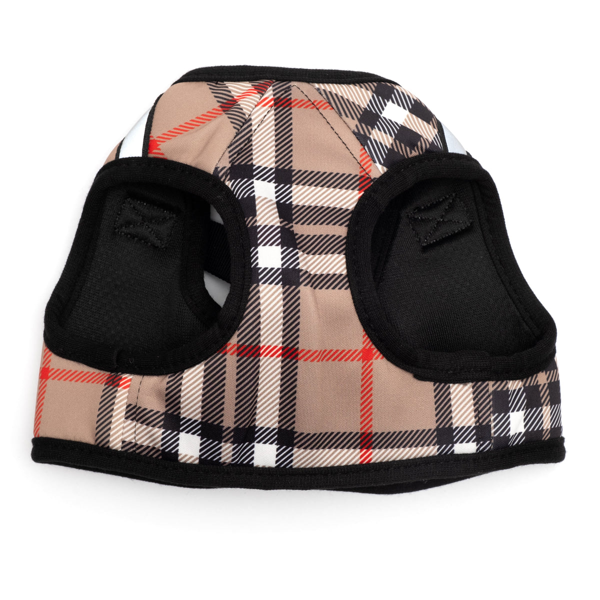 Plaid Step-In Dog Harness in tan, product view 3