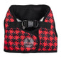 Houndstooth Printed Sidekick Dog Harness – Red/Black, Sizes Tiny, XXS, XS, S, M, L, XL, XXL, XXXL