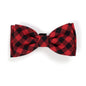 Buffalo Plaid Dog Bow Tie – Cotton, Red/Black, Sizes S, L