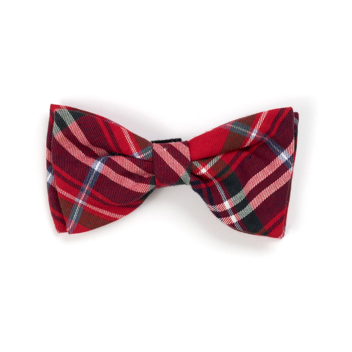 Red Plaid Dog Bow Tie – Cotton, Red Multicolored, Sizes S, L