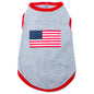 American Flag Dog Tank Top – Cotton, Gray, Sizes XS–XXL