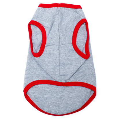 American Flag Dog Tank Top – Cotton, Gray, Sizes XS–XXL