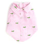 Pink Stripe Alligator Dog Shirt – Cotton, Pink/White, Sizes XS–XXL
