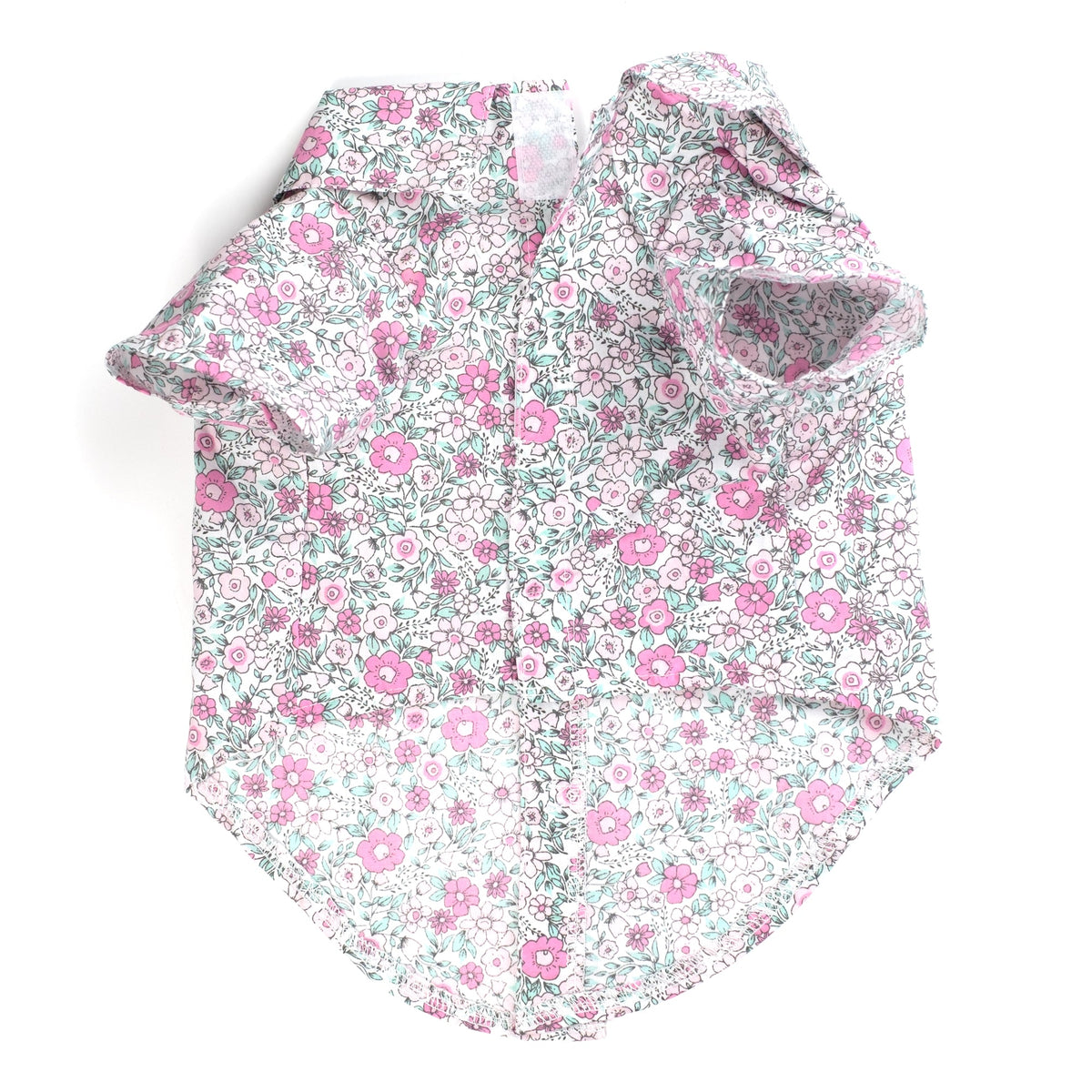Floral Dog Shirt – Cotton, Pink, Sizes XS–XXL