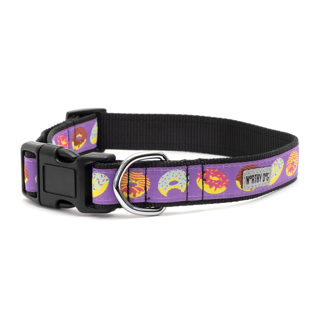 Purple Donut Dog Collar in purple, product view 3