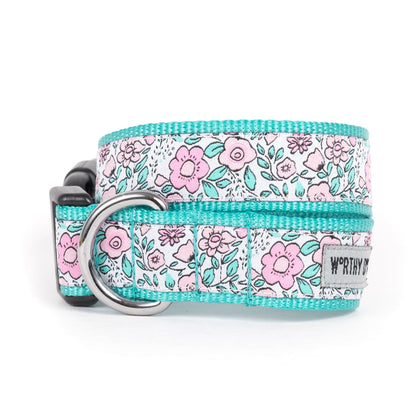 Garden Party Dog Collar – Pink, Sizes XS–XL