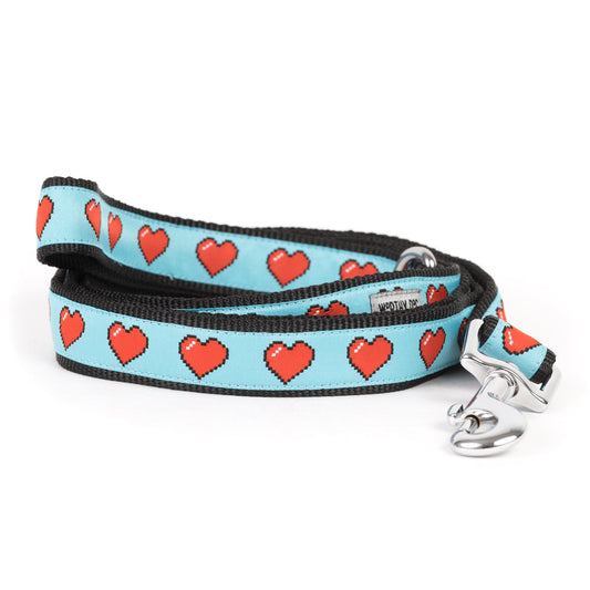 Graphic Hearts Dog Leash – Blue, Sizes S, L