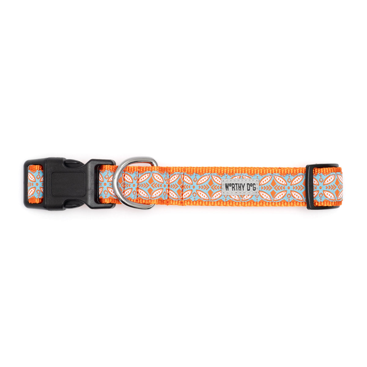 Stamp Print Dog Collar – Coral, Sizes XS–XL