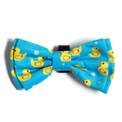 Rubber Duck Dog Bow Tie – Polyester, Blue, Sizes S, L