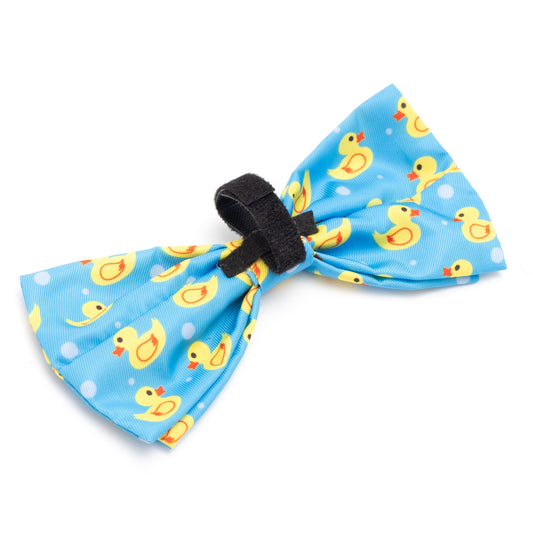 Rubber Duck Dog Bow Tie – Polyester, Blue, Sizes S, L