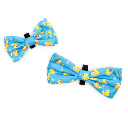 Rubber Duck Dog Bow Tie – Polyester, Blue, Sizes S, L