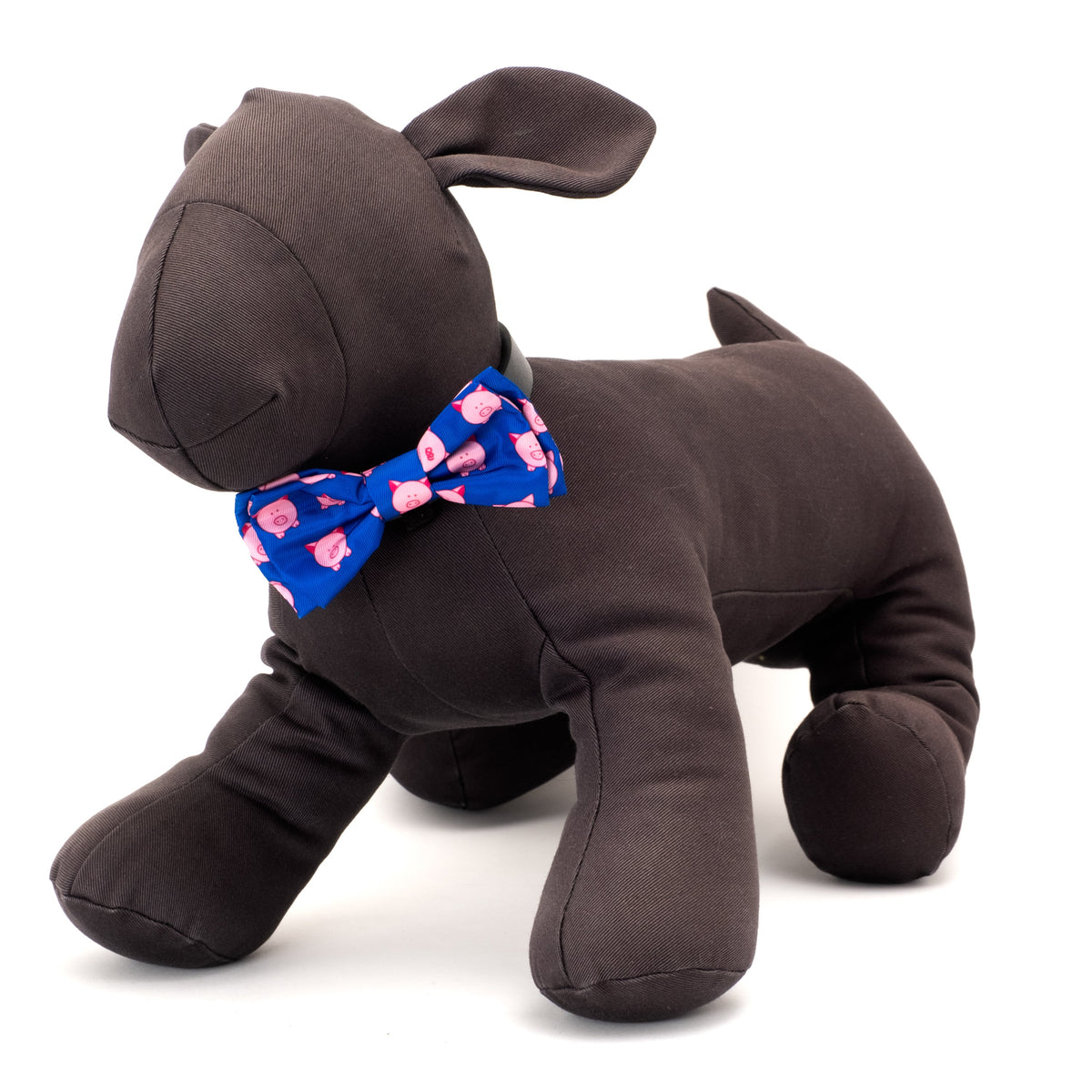 Wilbur Pig Dog Bow Tie – Polyester, Navy, Sizes S, L