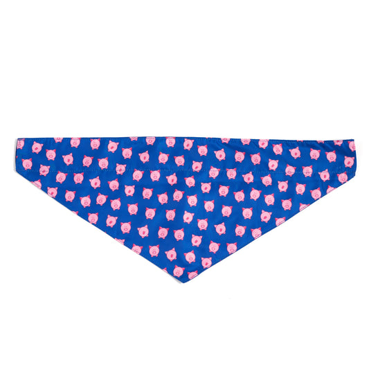 Wilbur Pig Dog Slide-On Bandana – Polyester, Navy, Sizes S, L