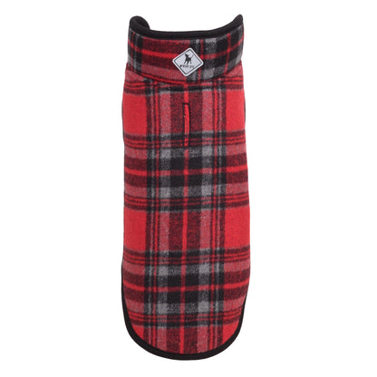 Plaid Dog Jacket, red/black, main product view