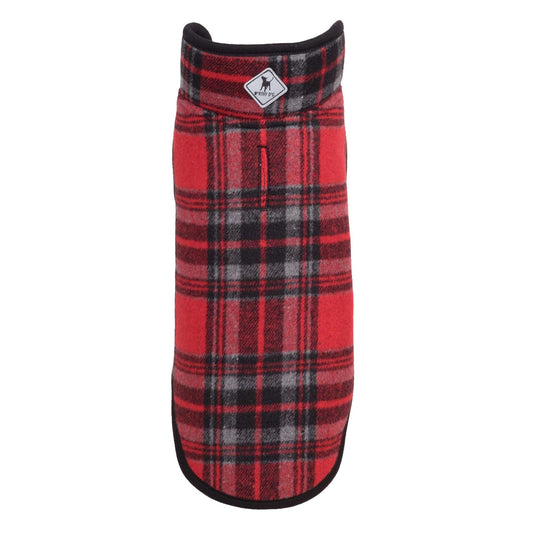 Plaid Dog Jacket, red/black, main product view