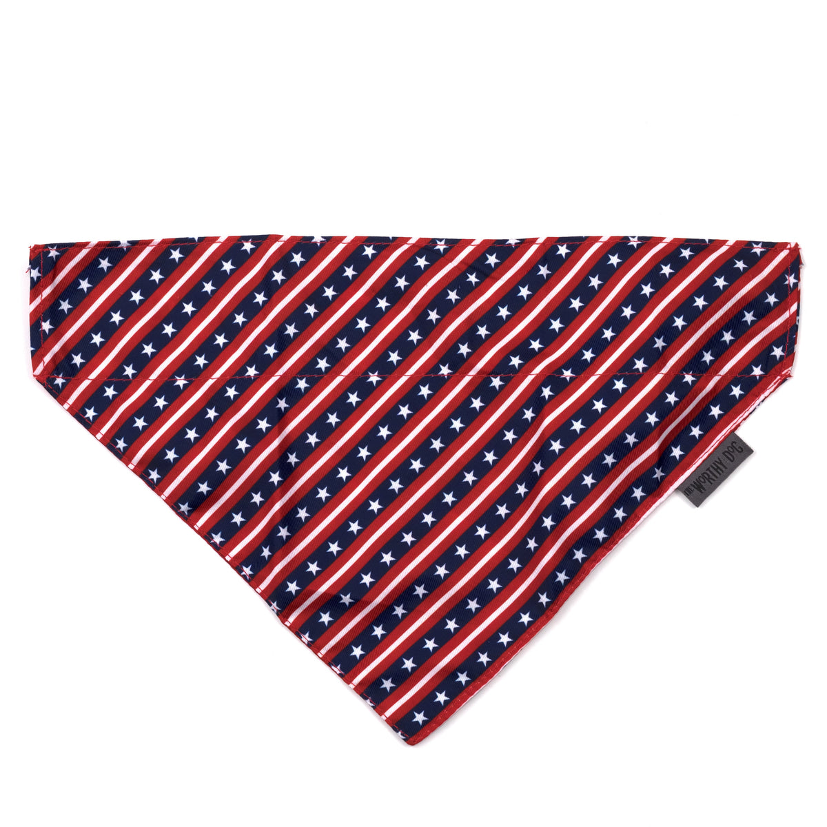Bias Stars and Stripes Dog Slide-On Bandana – Polyester, Red/White/Blue, Sizes S, L
