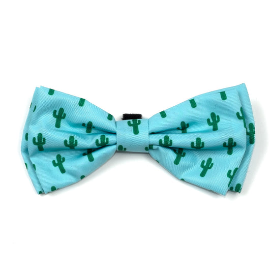 Cactus Dog Bow Tie – Polyester, Green, Sizes S, L
