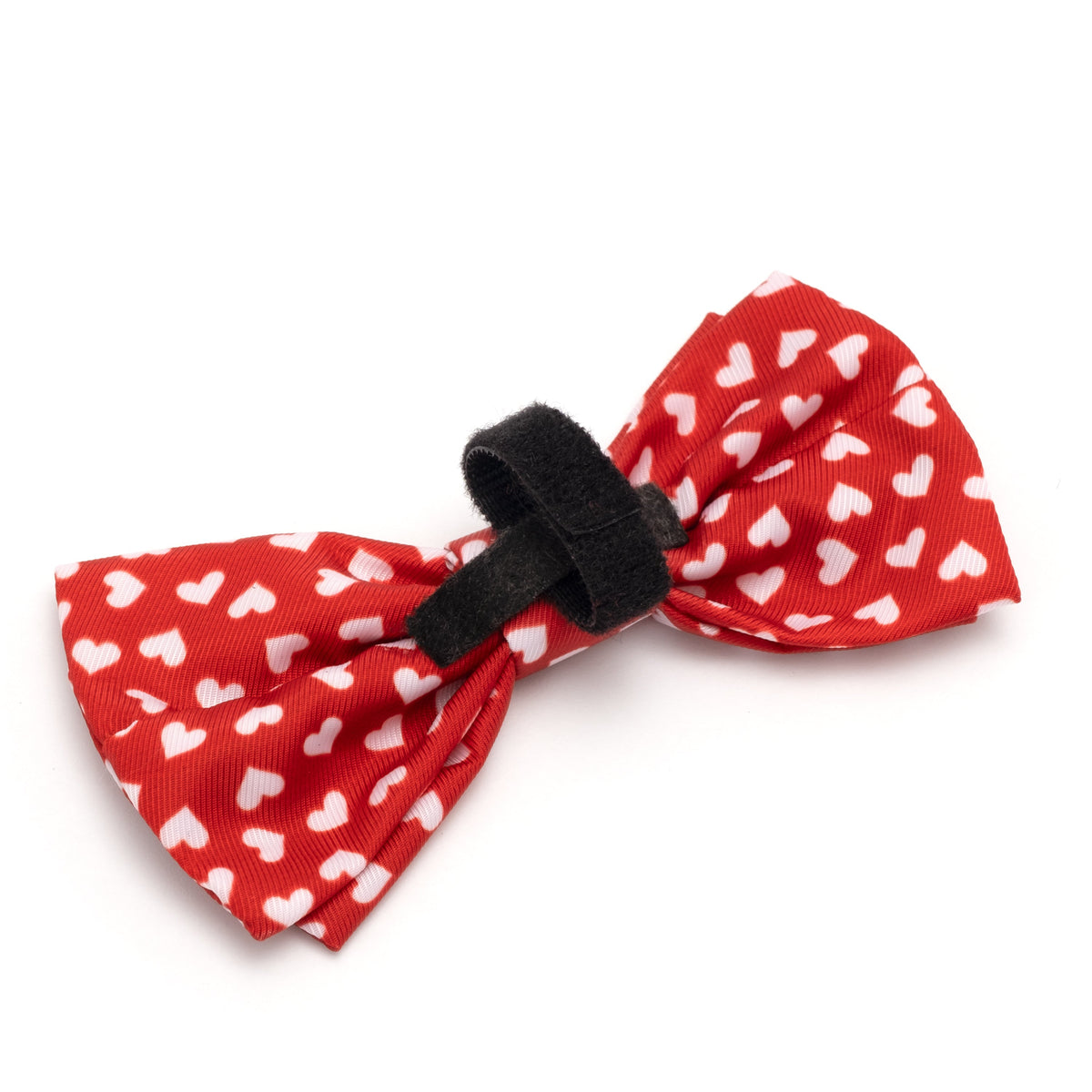 Hearts Dog Bow Tie – Polyester, Red, Sizes S, L
