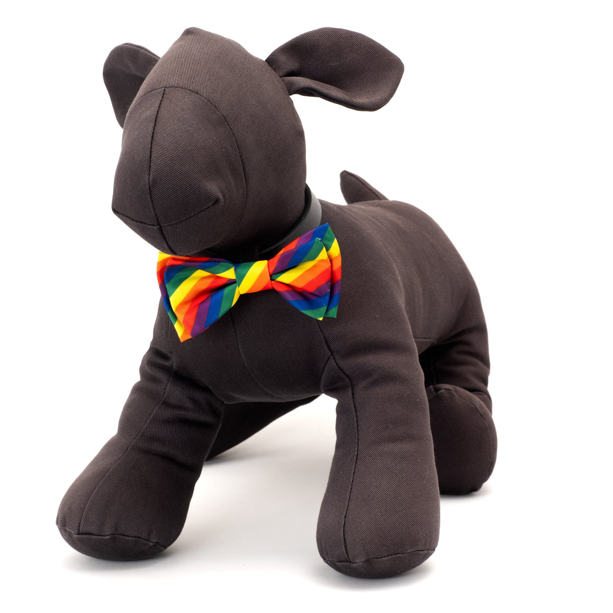 Rainbow Dog Bow Tie – Polyester, Multicolored, Sizes S, L