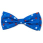 Patriotic Stars Dog Bow Tie – Polyester, Blue, Sizes S, L