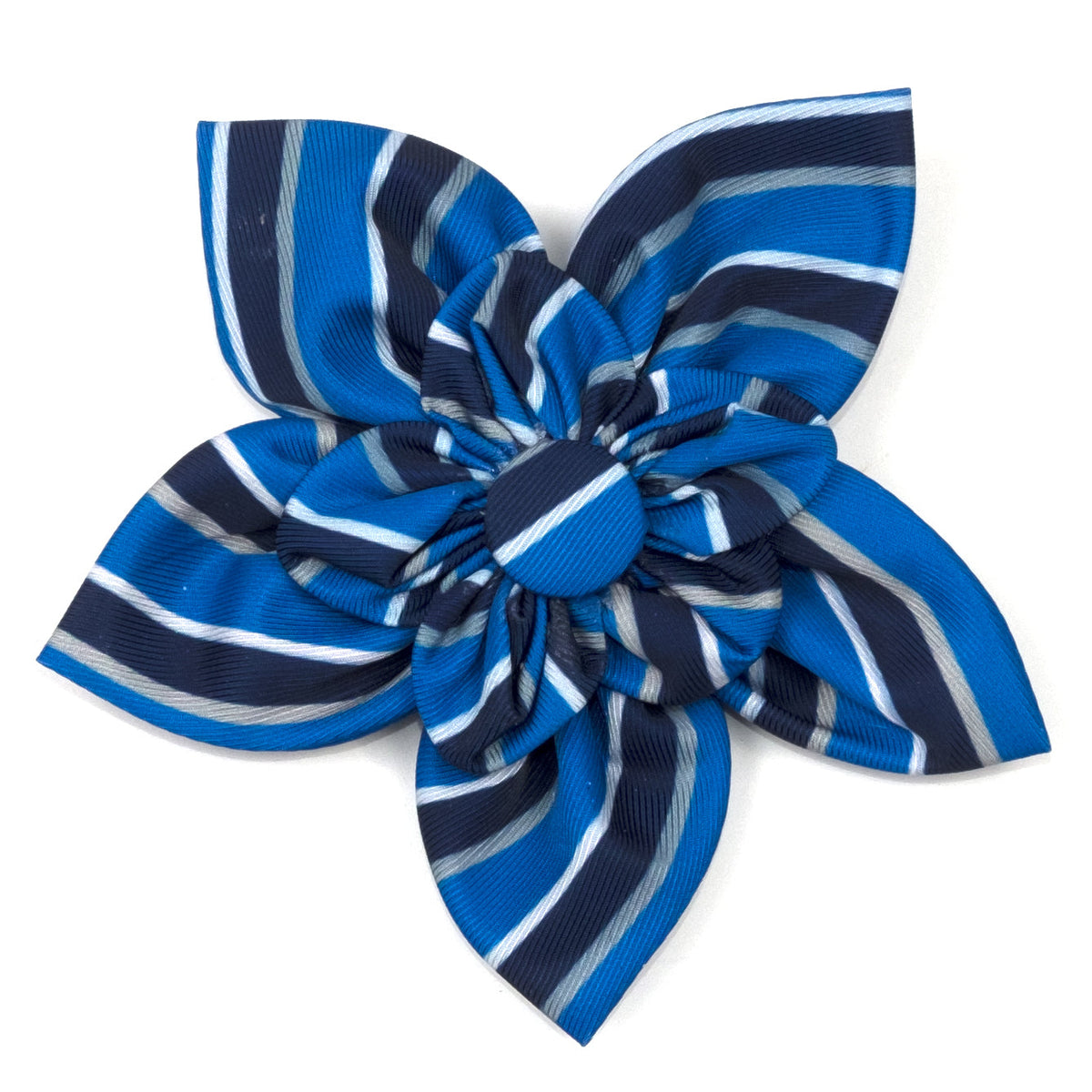 Prep Stripe Blue Dog Flower – Polyester, Blue, Sizes S, L
