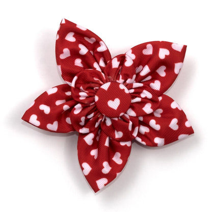 Hearts Dog Flower – Polyester, Red, Sizes S, L