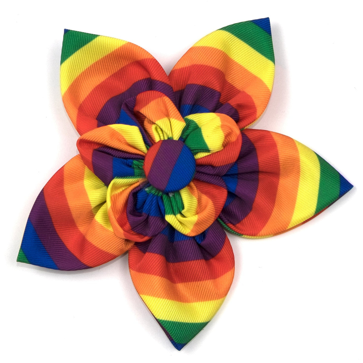 Rainbow Dog Flower – Polyester, Multicolored, Sizes S, L