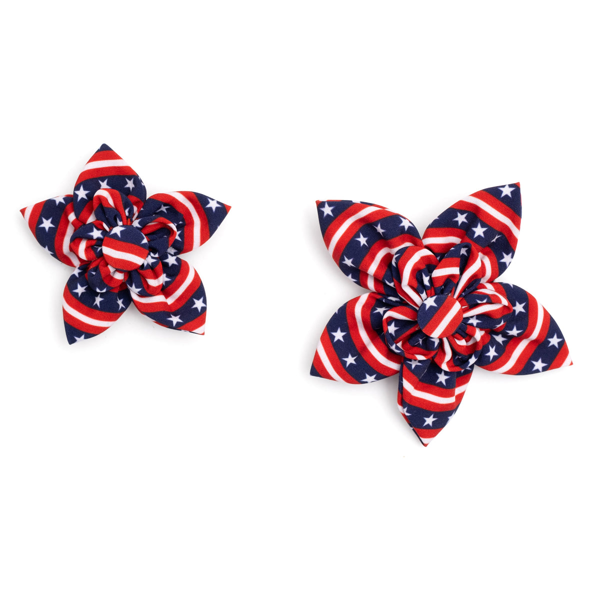 Bias Stars and Stripes Dog Flower – Polyester, Red/White/Blue, Sizes S, L