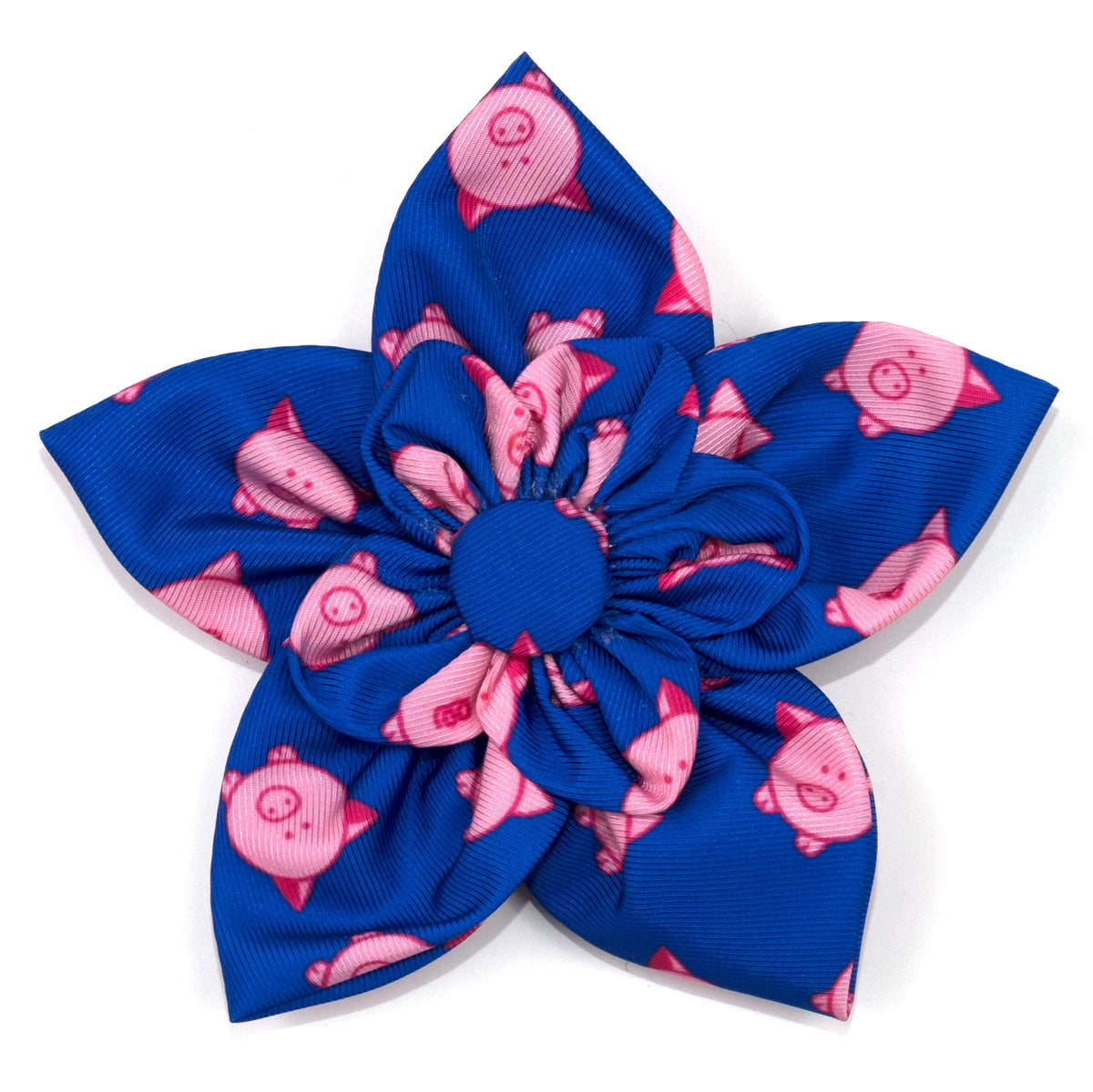 Wilbur Pig Dog Flower – Polyester, Blue, Sizes S, L