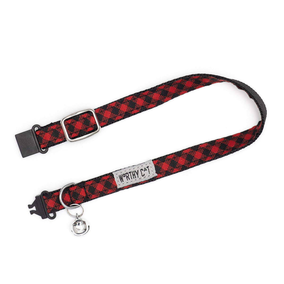 Bias Buffalo Plaid Cat Collar – Red/Black, Size One Size