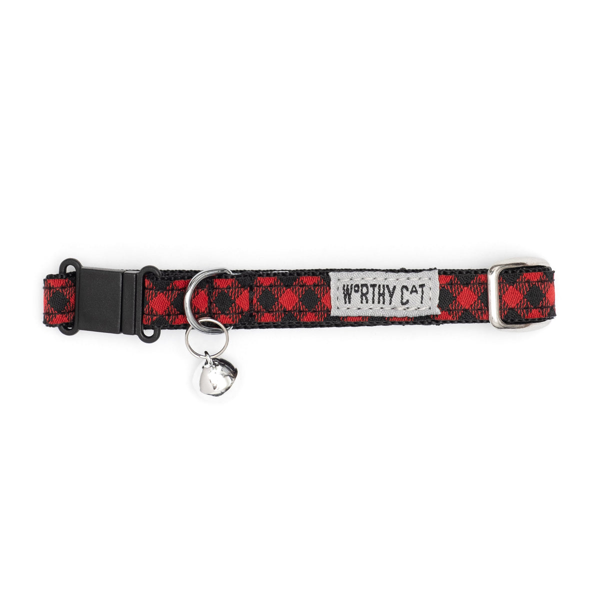 Bias Buffalo Plaid Cat Collar – Red/Black, Size One Size