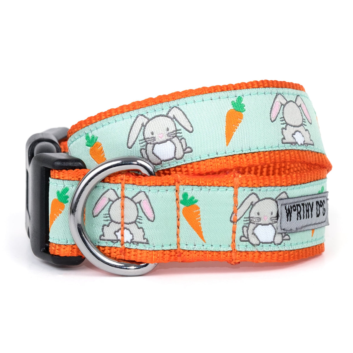 Bunnies Dog Collar – Mint Green, Sizes XS–XL