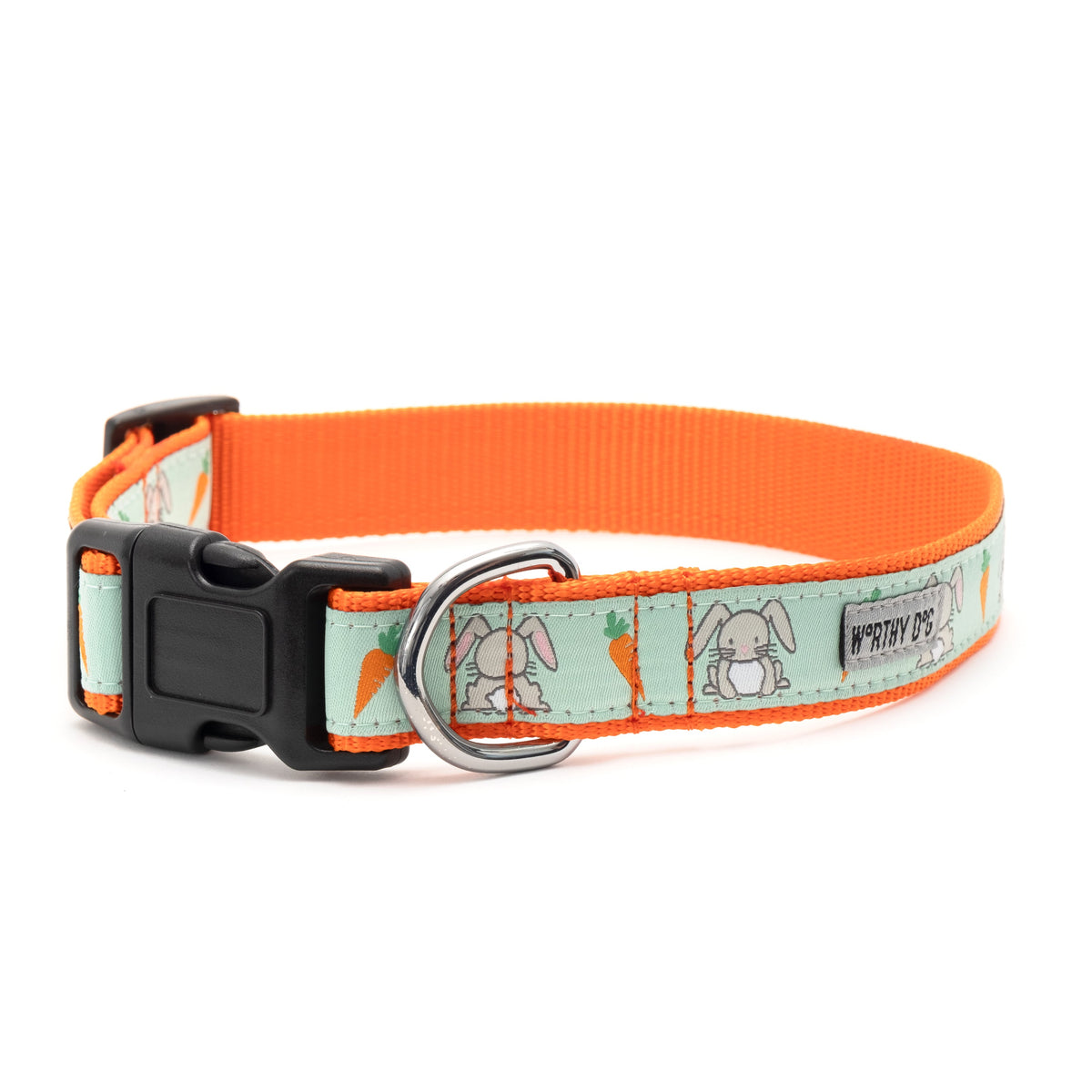Bunnies Dog Collar – Mint Green, Sizes XS–XL