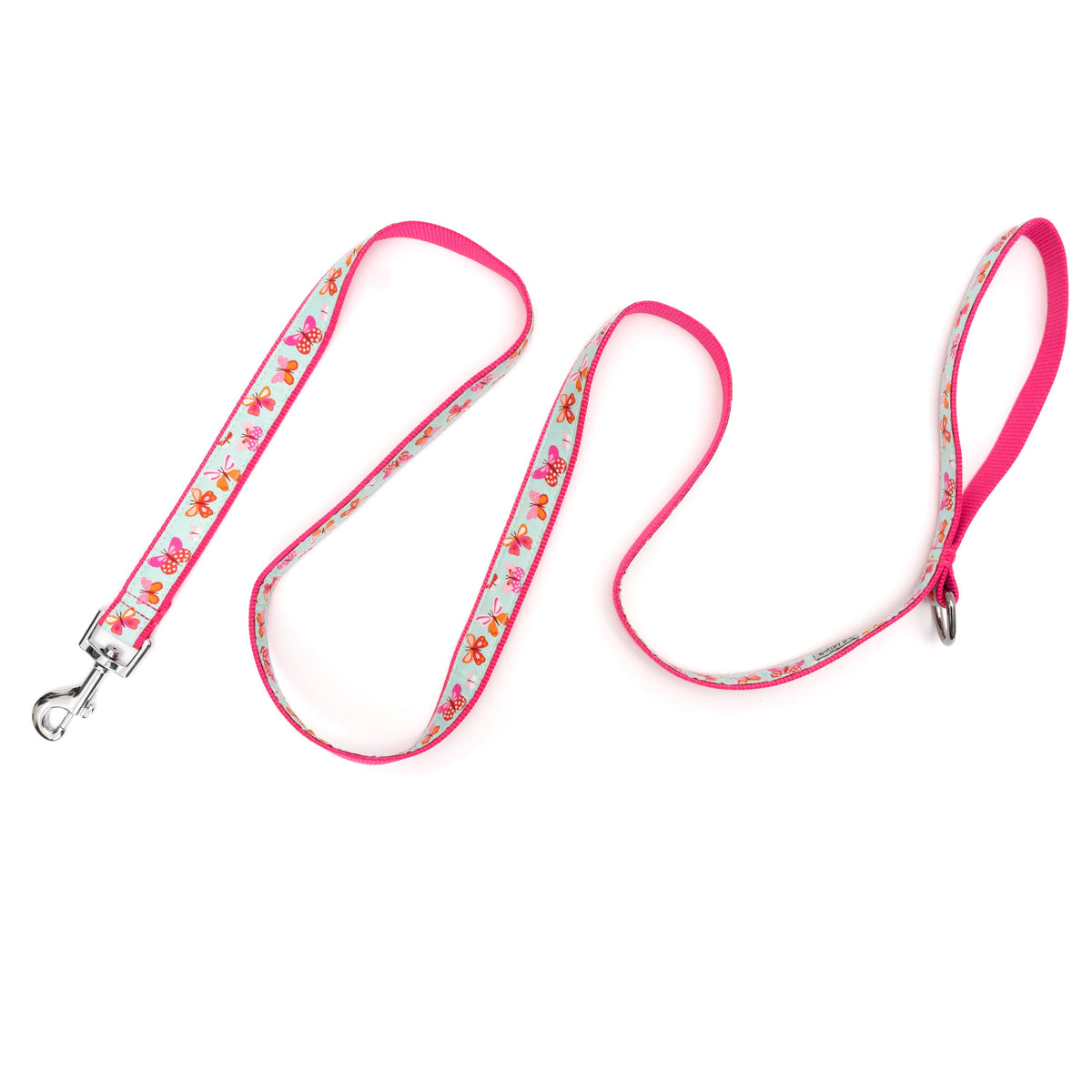 Butterfly pattern dog leash extended
