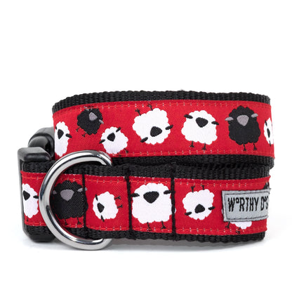 Counting Sheep Dog Collar – Red, Sizes XS–XL