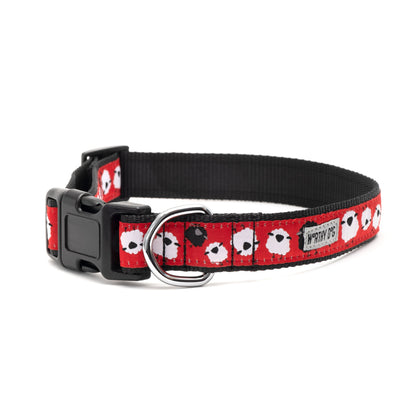 Counting Sheep Dog Collar – Red, Sizes XS–XL