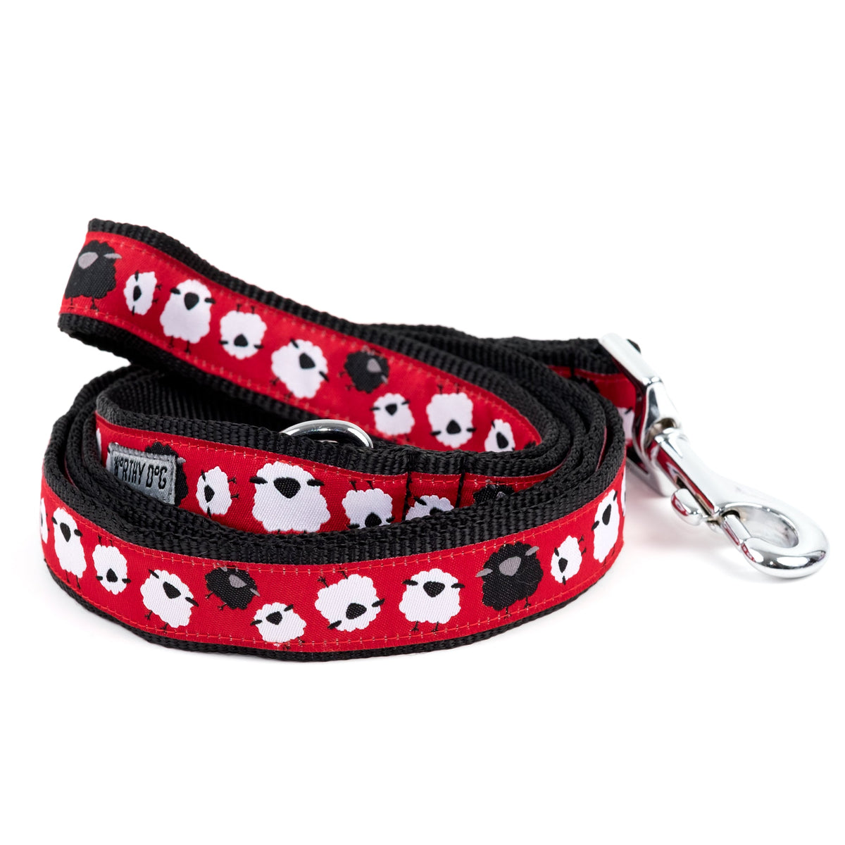 Counting Sheep Dog Leash – Red, Sizes S, L