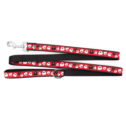 Counting Sheep Dog Leash – Red, Sizes S, L