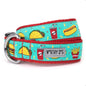 Food Fest Dog Collar – Turquoise, Sizes XS–XL