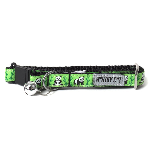 Pandas Cat Collar – Green, Size One Size