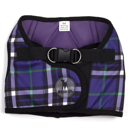 Plaid Step-In Dog Harness in purple, product view 8