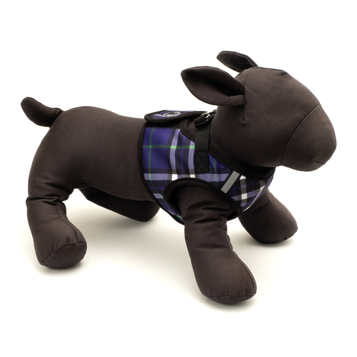 Plaid Step-In Dog Harness in purple, product view 10