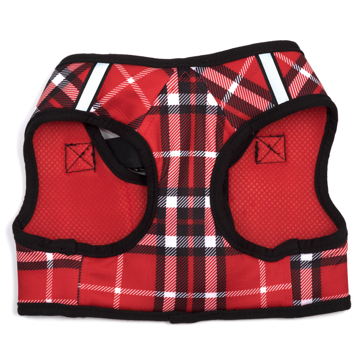 Plaid Step-In Dog Harness in red, product view 5