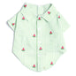 Green Stripe Watermelon Dog Shirt – Cotton, Green/White, Sizes XS–XXL