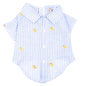 Lt. Blue Stripe Rubber Duck Dog Shirt – Cotton, Light Blue/White, Sizes XS–XXL