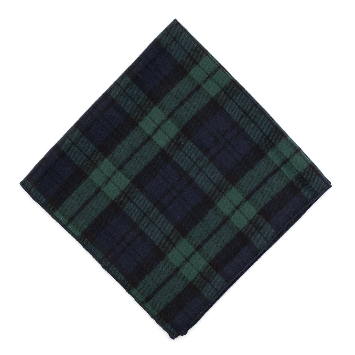 Black Watch Plaid Dog Bandana – Cotton, Black, Sizes S, L